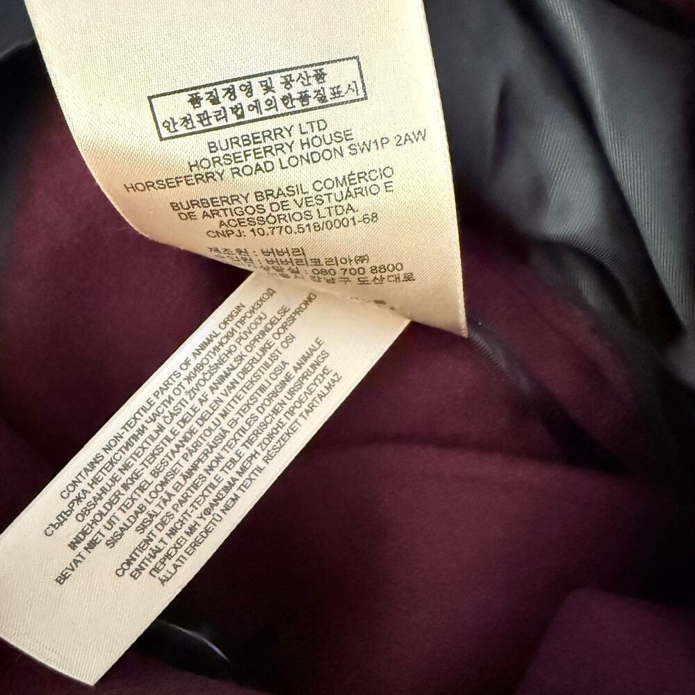 Burberry Cairndale Cashmere Coat US0 UK2 IT34 Currant Eggplant Wine Burgundy - Picture 9 of 11